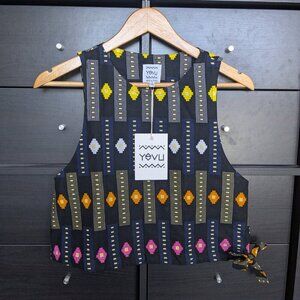 NEW Yevu Crop Top Ghana Black African Print XS